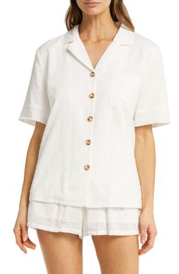 KILO BRAVA Swiss Dot Cotton Short Pajamas in White