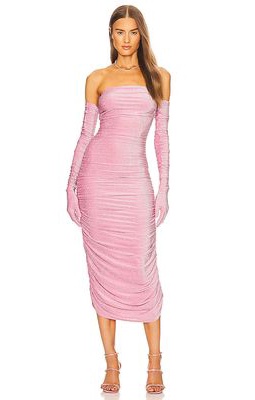 Kim Shui Glitter Tube Dress in Pink