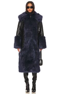 Kim Shui Maxi Coat in Navy