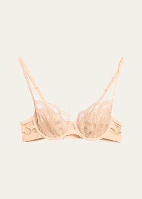 Kimbaku Metallic Embroidered Balconette Bra