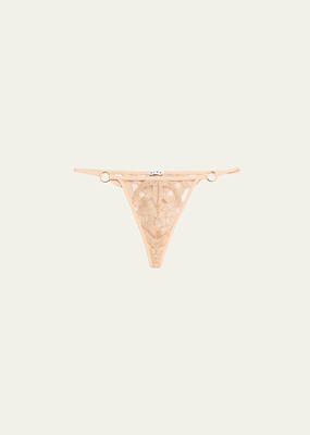 Kimbaku Metallic Embroidered Thong