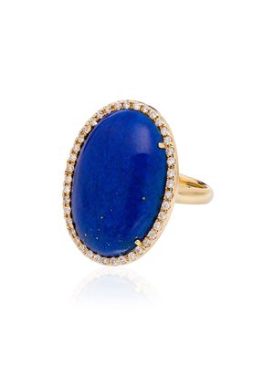 Kimberly McDonald 18K yellow gold lapis lazuli and diamond ring - YELLOW GOLD/BLUE