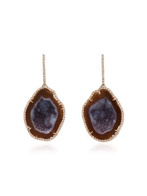 Kimberly McDonald 18kt rose gold diamond stone earrings