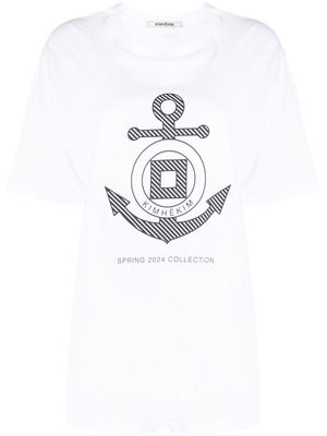 Kimhekim anchor-print cotton T-shirt - White