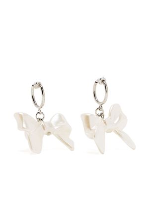Kimhekim bow dangle stud earrings - Silver