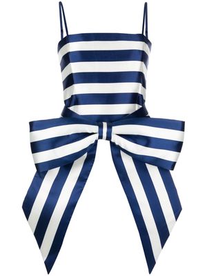 Kimhekim bow-detail striped top - Blue