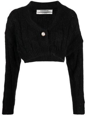 Kimhekim chunky-knit cropped cardigan - Black