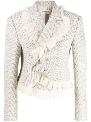 Kimhekim faux-pearl tweed jacket - White
