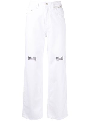Kimhekim high-waisted straight jeans - White