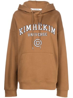 Kimhekim logo-embroidered hoodie - Brown