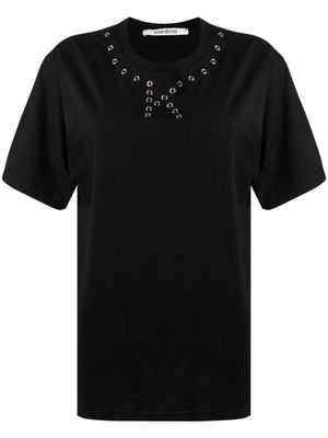 Kimhekim perforated-logo detail T-shirt - Black