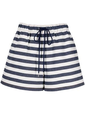 Kimhekim stripe-print drawstring shorts - Blue