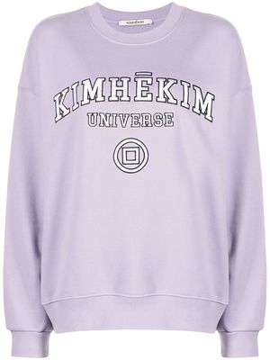 Kimhekim Universe-embroidered crew-neck sweatshirt - Purple
