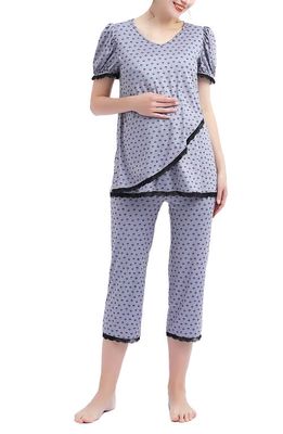 Kimi and Kai Drew Maternity Pajamas in Grey