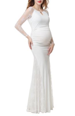 Kimi and Kai Mae Mermaid Maternity Wedding Dress in White