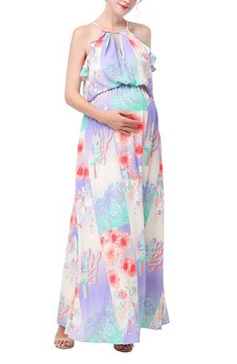 Kimi and Kai Pixie Floral Maternity/Nursing Maxi Dress in Multicolored