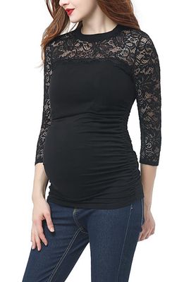 Kimi and Kai Rainey Ruched Maternity Top in Black