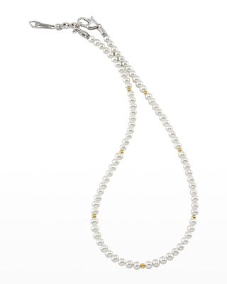 Kinder Pearl Necklace with 18k Gold Cavier Beaded Accents