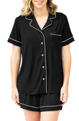 Kindred Bravely Clea Classic Short Sleeve Maternity/Nursing/Postpartum Pajamas in Black