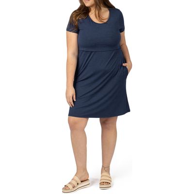 Kindred Bravely Eleanora Maternity/Nursing Lounge Dress in Navy 