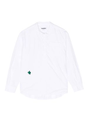 KINDRED motif-embroidered long-sleeve shirt - White