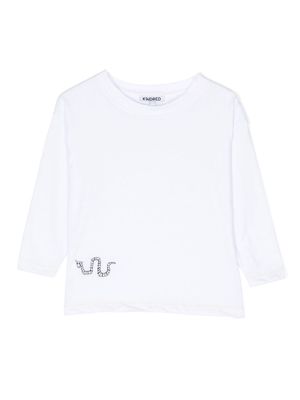 KINDRED motif-embroidered long-sleeve T-shirt - White
