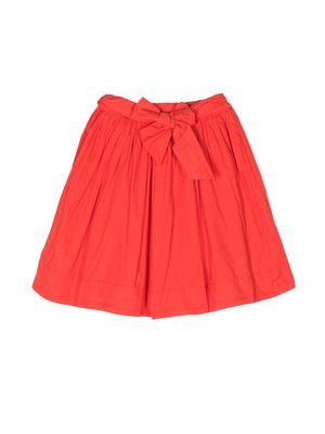 KINDRED self-tie organic-cotton skirt - Orange