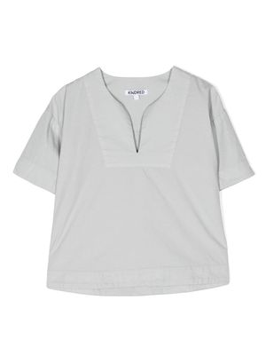KINDRED split-neck short-sleeve blouse - Grey