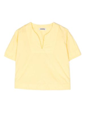KINDRED split-neck short-sleeve blouse - Yellow