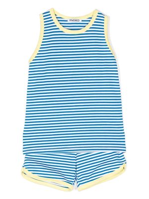 KINDRED striped sleeveless shorts set - Blue