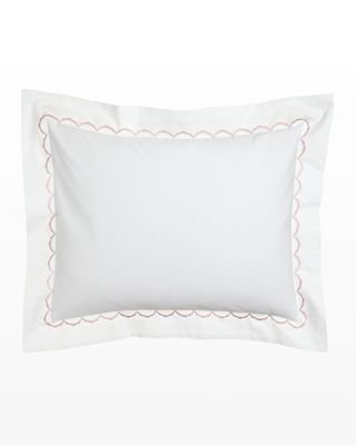 King Scallops Embroidered Sham