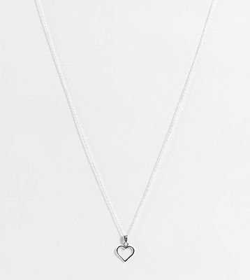 Kingsley Ryan Curve sterling silver necklace with open heart pendant