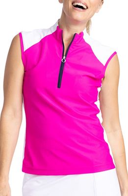KINONA Cap to Tap Polo Golf Top in Open Air Pink