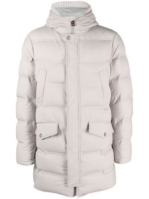 Kired high-neck hooded down jacket - Grey