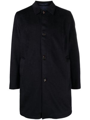 Kired pointed-collar single-breasted coat - Blue