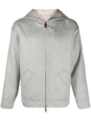 Kired reversible felted-cashmere hooded jacket - Grey