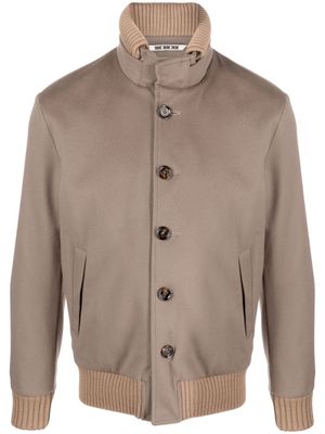 Kired single-breasted button-fastening jacket - Neutrals