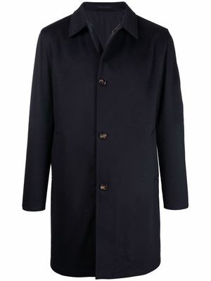 Kired single-breasted cashmere coat - Blue