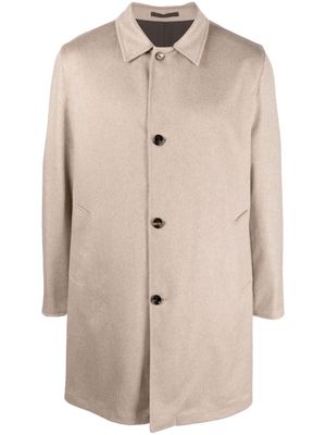 Kired single-breasted cashmere coat - Neutrals