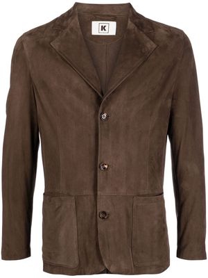 Kired single-breasted suede blazer - Brown