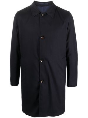 Kired spread-collar single-breasted coat - Blue