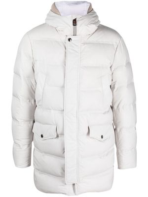Kired zip-up hooded padded coat - Grey