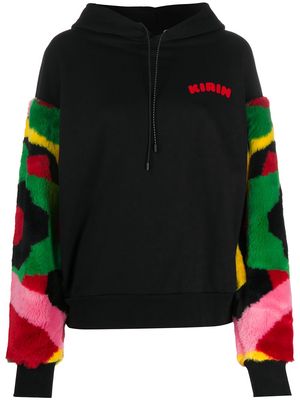 Kirin contrast-panel hoodie - Black