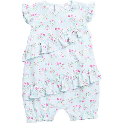 Kissy Kissy Floral Print Pima Cotton Romper in Pink Multi