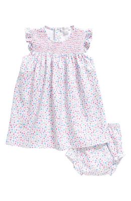 Kissy Kissy Floral Smocked Cotton Dress & Bloomers in Pink Multi