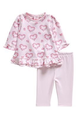 Kissy Kissy Heart Print Dress & Leggings Set in Pink