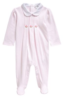 Kissy Kissy Kids' Watermelon Embroidered Pima Cotton Footie in Pink