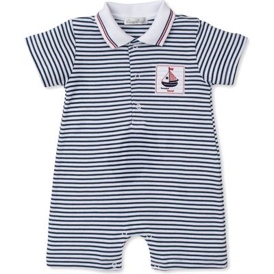 Kissy Kissy Pima Cotton Romper in Navy