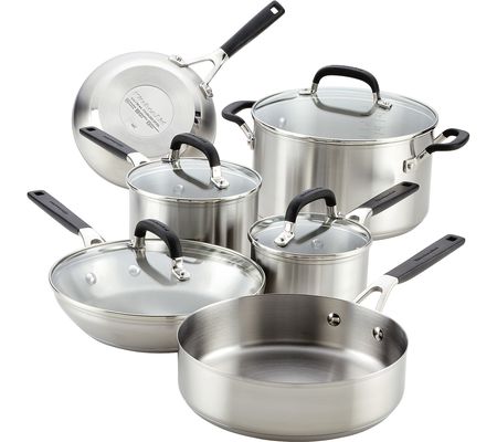 KitchenAid 10 Piece Stainless Steel Cookware Se t