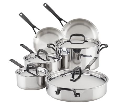 KitchenAid 5-Ply Clad Stainless Steel 10-Piece ookware Set